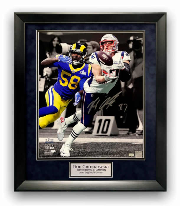 Rob Gronkowski Patriots Autographed 16x20 Photo Framed to 23x27 NEP