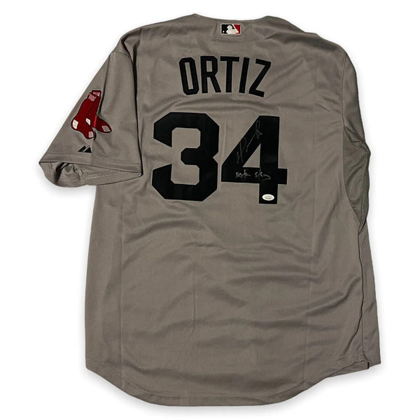 David Ortiz Autographed Jersey w/ Boston Strong” Inscription