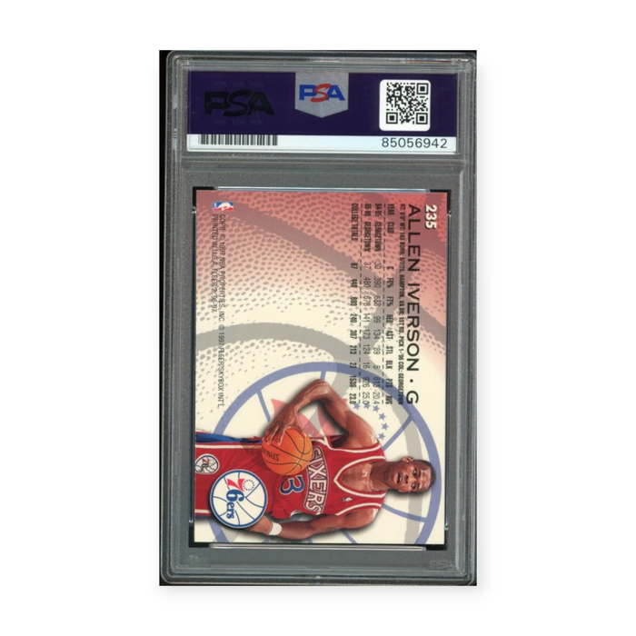 Allen Iverson On Card Autographed 1996 Fleer Rookie Card RC On Card Auto #235 PSA 10 Auto Grade