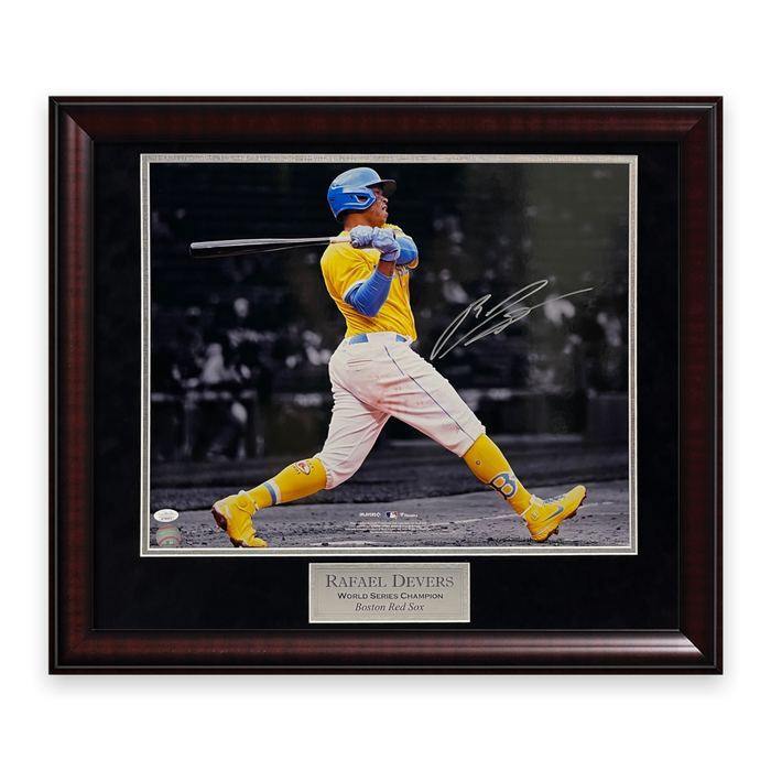 Rafael Devers Boston Red Sox Autographed 16x20 Photograph Framed 23x27 JSA