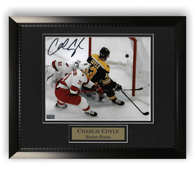 Charlie Coyle Boston Bruins Autographed 8x10 Photo Framed to 11x14 NEP