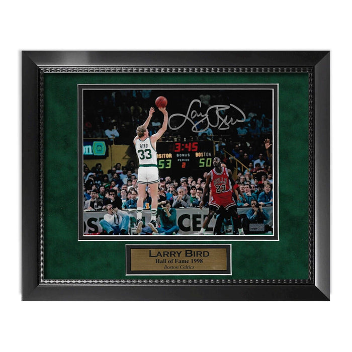 Larry Bird Boston Celtics Autographed 8x10 Photo Framed to 11x14 Bird Holo