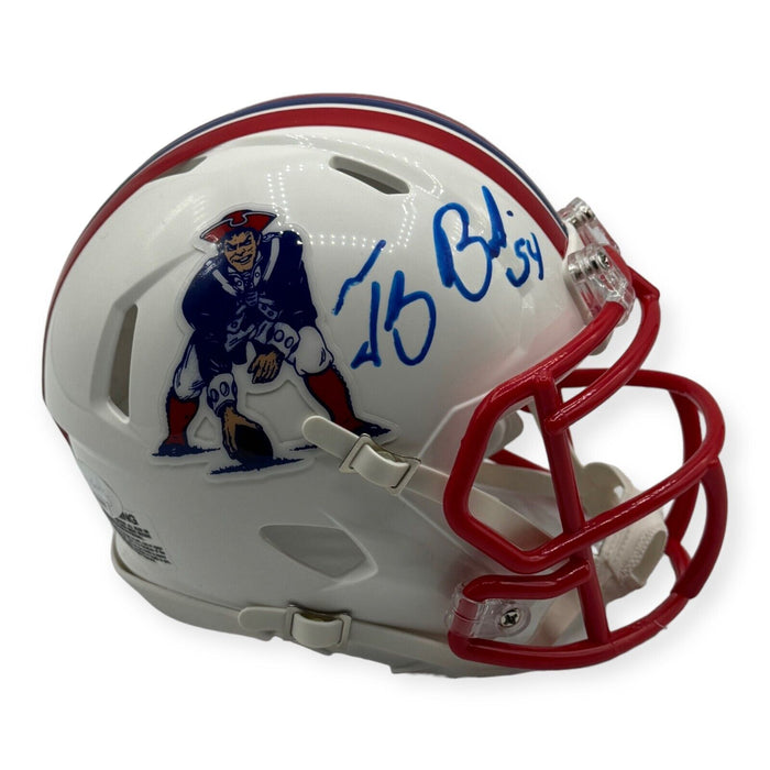 Tedy Bruschi New England Patriots Autographed Throwback Mini Helmet JSA