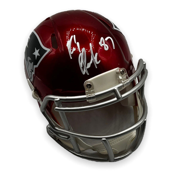 Rob Gronkowski New England Patriots Autographed Flash Mini Helmet JSA