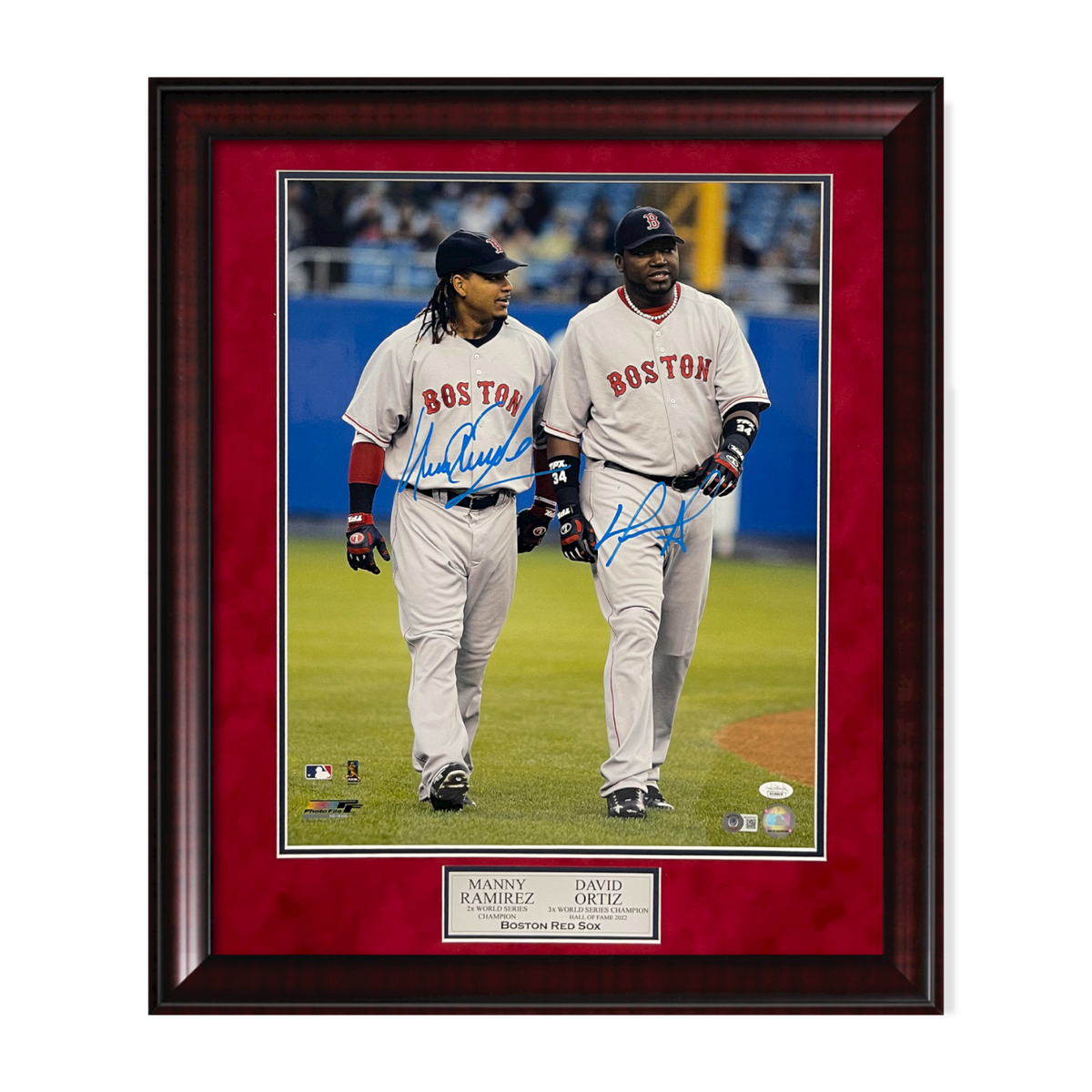 Manny Ramirez & David Ortiz Autographed 16x20 Photo Framed To