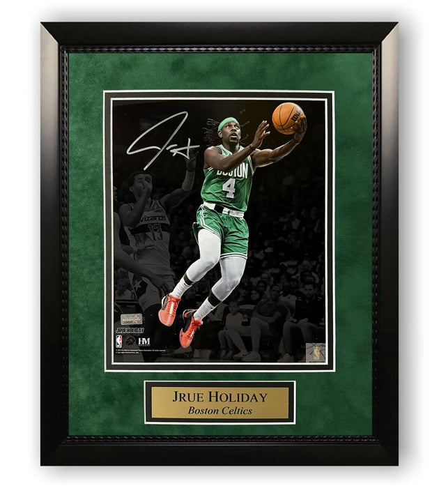 Jrue Holiday Boston Celtics Autographed Photo Framed to 11x14 NEP