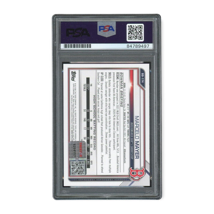 Marcelo Mayer 2021 Bowman 1st RC Rookie Inscribed PSA/DNA Auto Grade Gem Mint 10