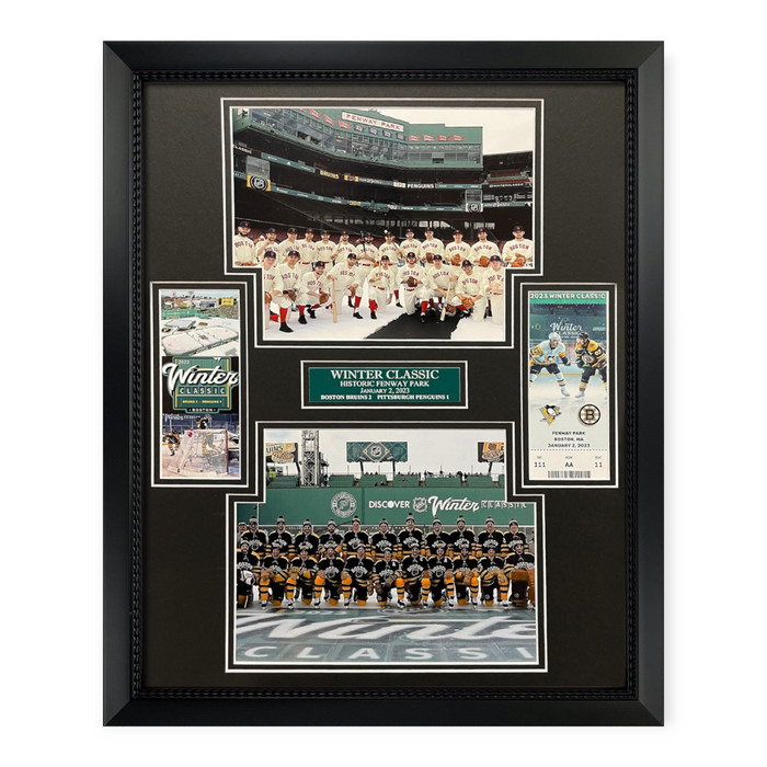 Boston Bruins 2023 Winter Classic Collage Framed To 16x20