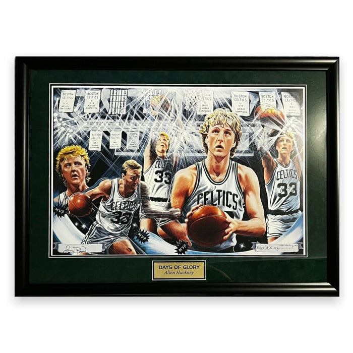 Larry Bird Boston Celtics Autographed LE 20x30 Photo Framed to 24x34 Switzer