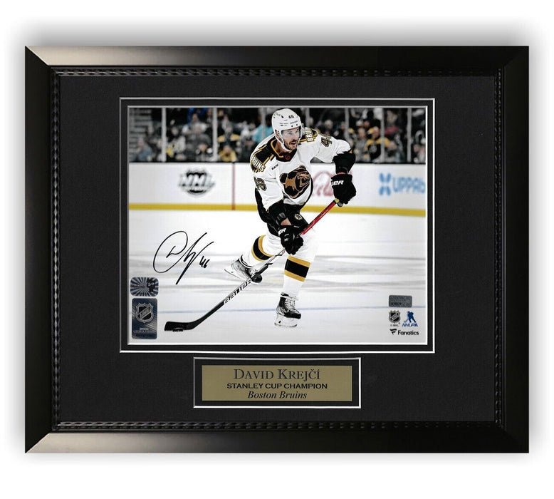 David Krejci Boston Bruins Autographed 8x10 Photo Framed to 11x14 NEP