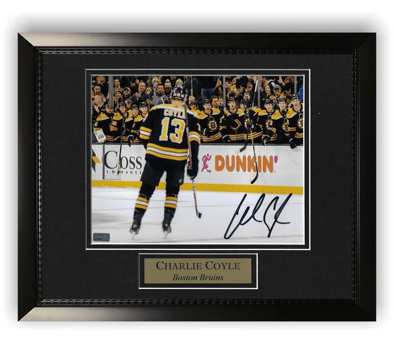 Charlie Coyle Boston Bruins Autographed 8x10 Photo Framed to 11x14 NEP