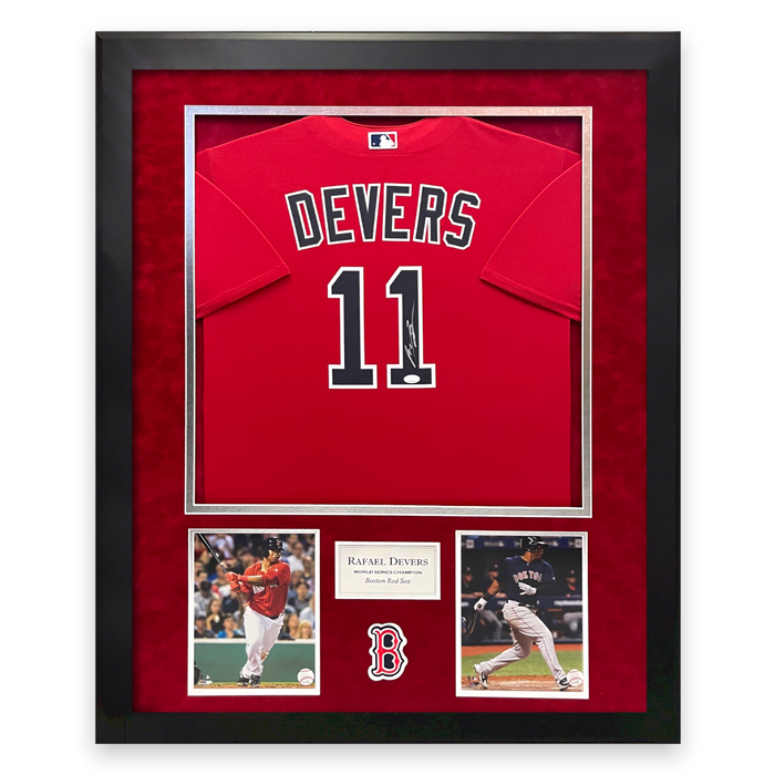 Rafael Devers Boston Red Sox Autographed Jersey Framed to 32x40 JSA