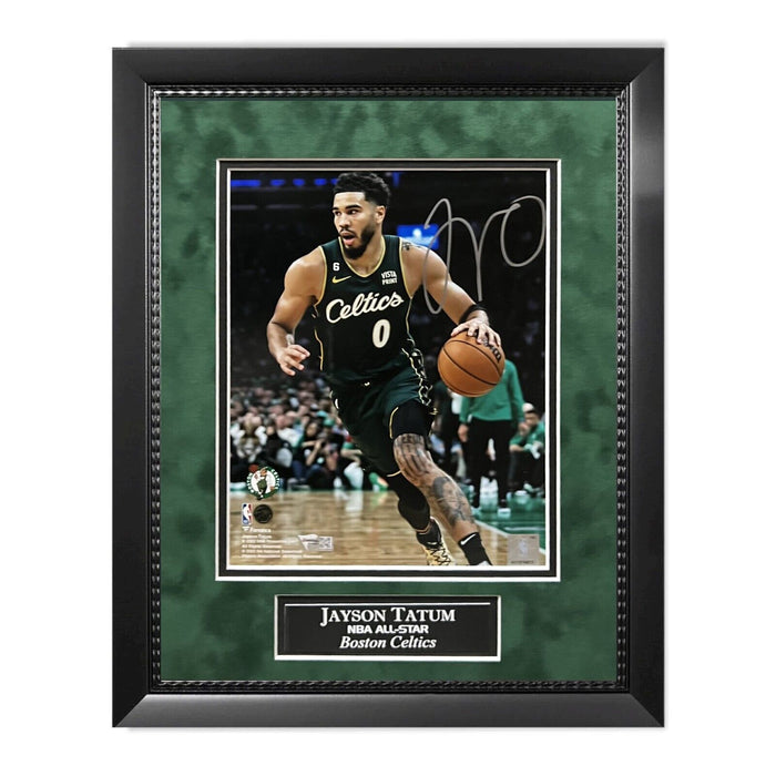 Jayson Tatum Boston Celtics Autographed City Edition Photo Framed To 11x14 Fanatics