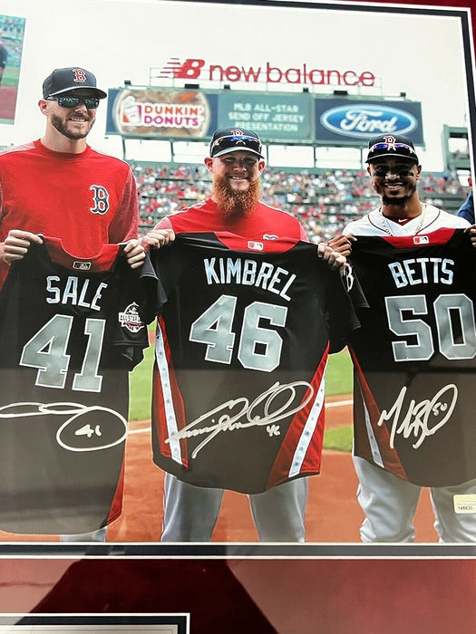 2018 Boston Red Sox All Stars 5x Autographed Photo Framed To 24x27