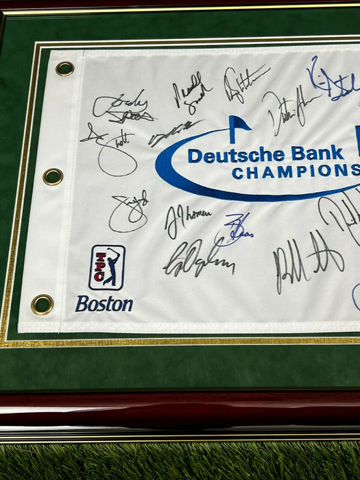 2014 Deutsche Bank Championship Autographed Flag Framed to 27x20 JSA