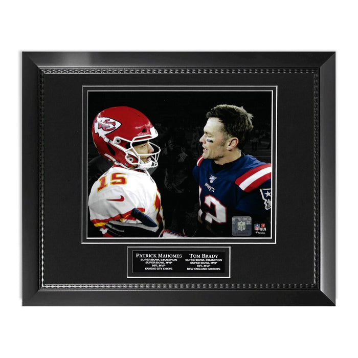 Tom Brady & Patrick Mahomes Unsigned Photograph Framed to 11x14