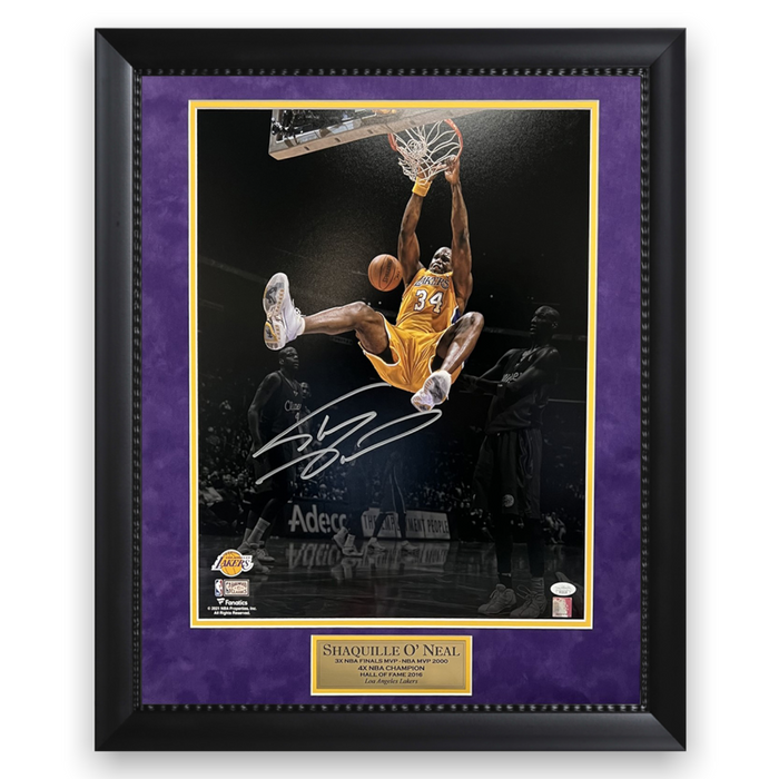 Shaquille O'Neal Los Angeles Lakers Autographed 16x20 Photo Framed to 23x27 JSA