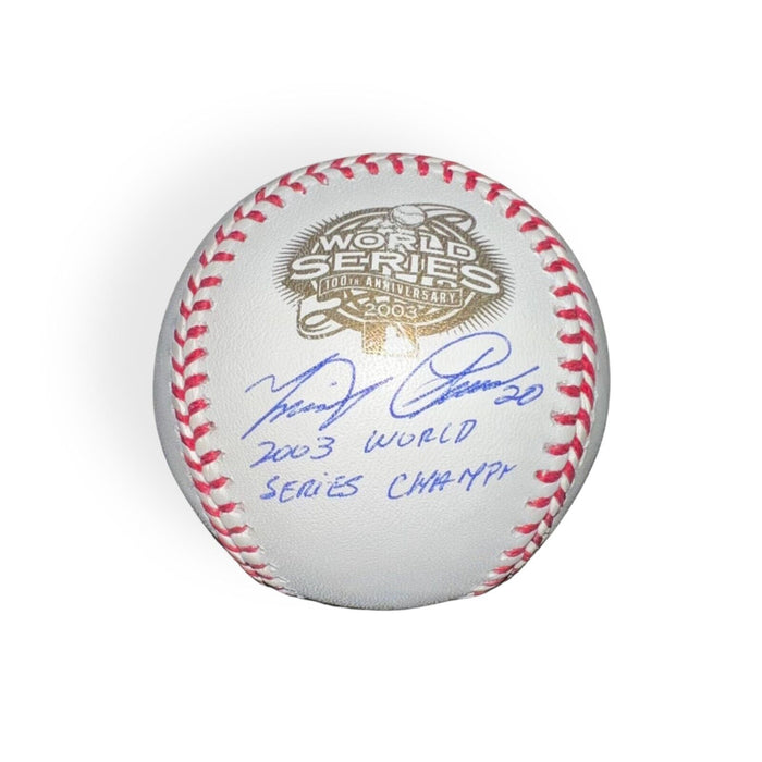 Miguel Cabrera Detroit Tigers Autographed 2003 World Series OMLB Baseball w/ Inscription BAS