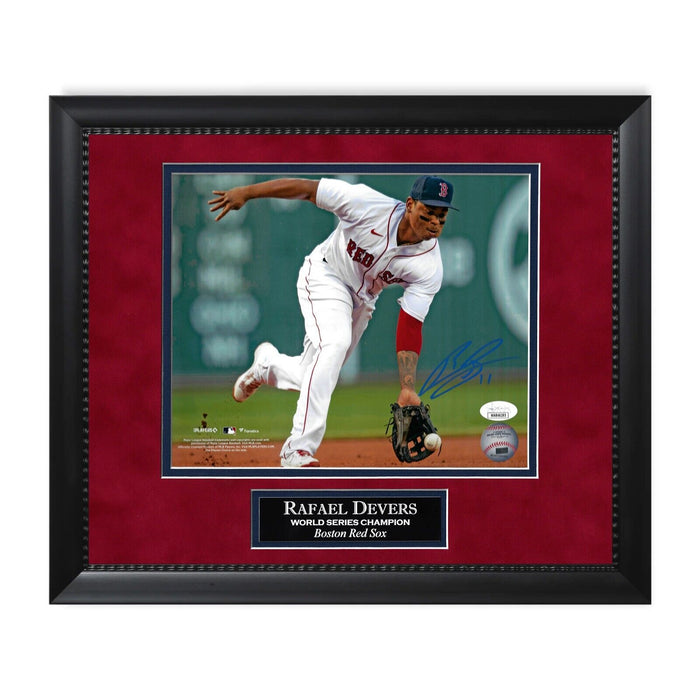 Rafael Devers Boston Red Sox 8x10 Autographed Photo Framed 11x14 JSA