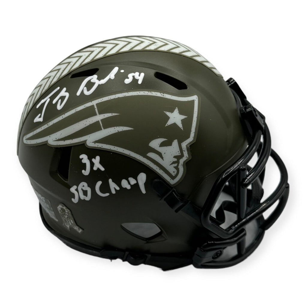 Tedy Bruschi New England Patriots Autographed STS Mini Helmet w/ Inscr   ASG Memorabilia