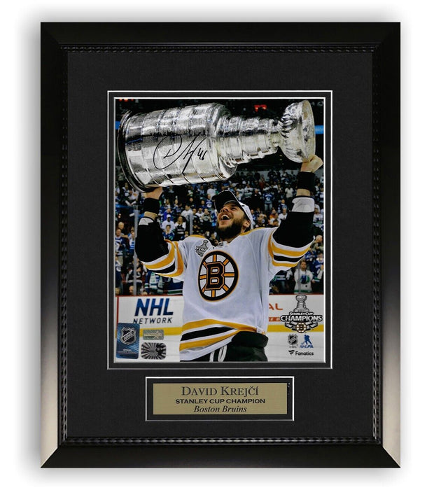 David Krejci Boston Bruins Autographed 8x10 Photo Framed to 11x14 NEP