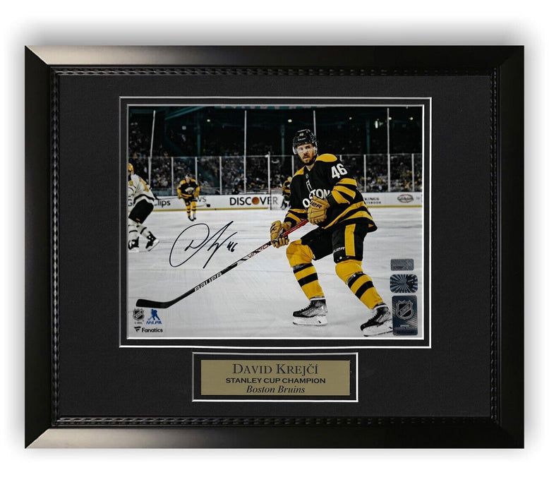 David Krejci Boston Bruins Autographed 8x10 Photo Framed to 11x14 NEP