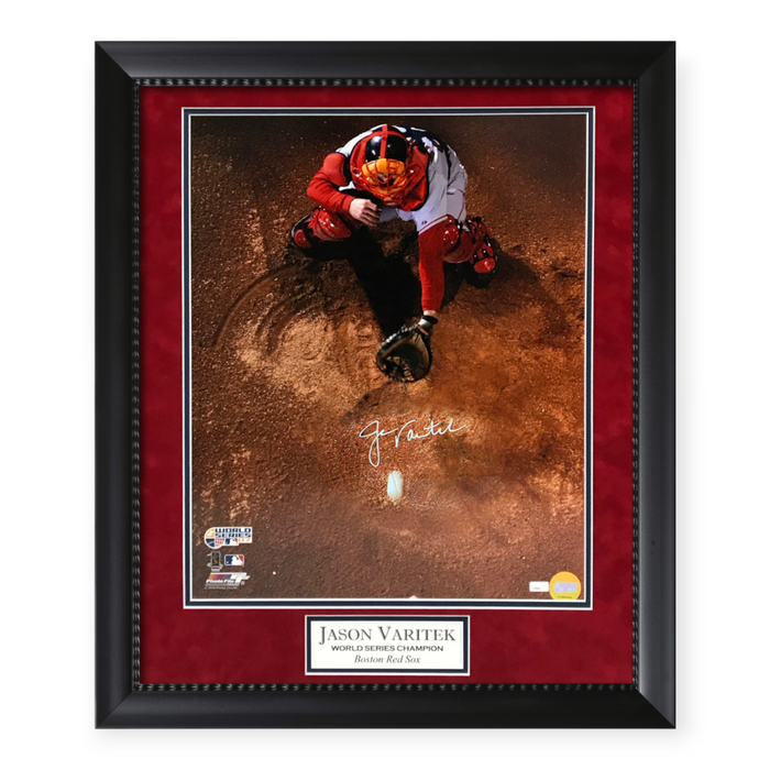 Jason Varitek Boston Red Sox Autographed 16x20 Photo Framed to 23x27 NEP