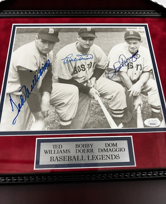 Ted Williams & Mickey Mantle Signed Autographed Photo Framed 14x17