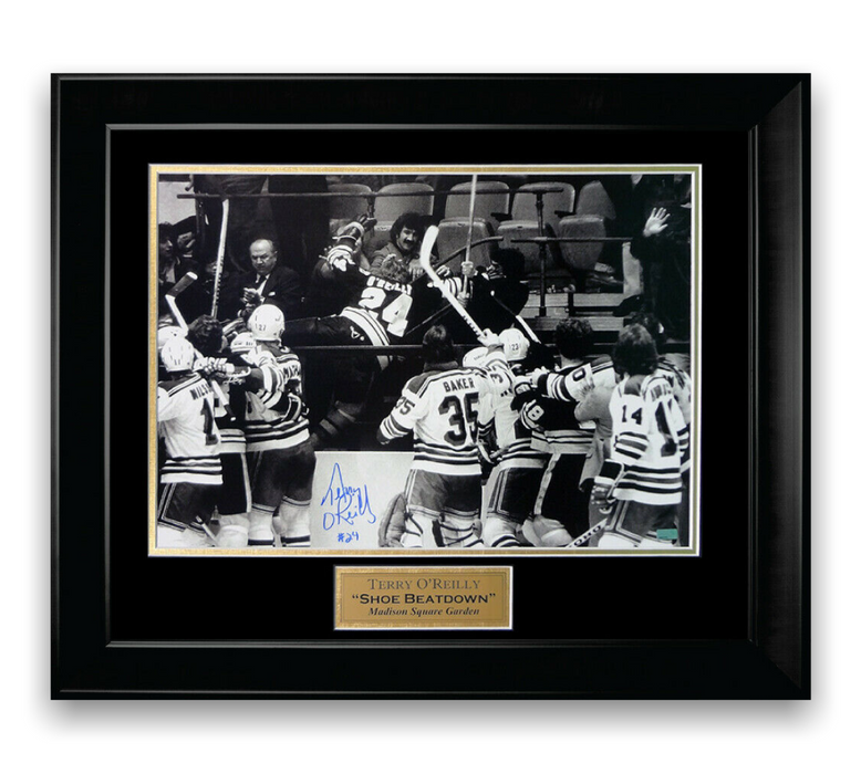 Terry O'Reilly Boston Bruins Autographed 16x20 Photo Framed to 23x27 NEP