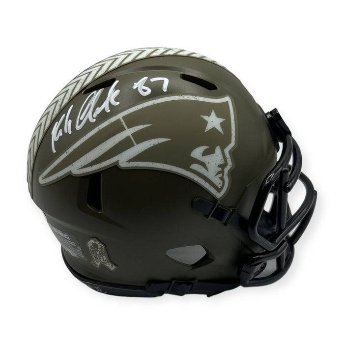 Rob Gronkowski New England Patriots Autographed Salute to Service Mini Helmet JSA