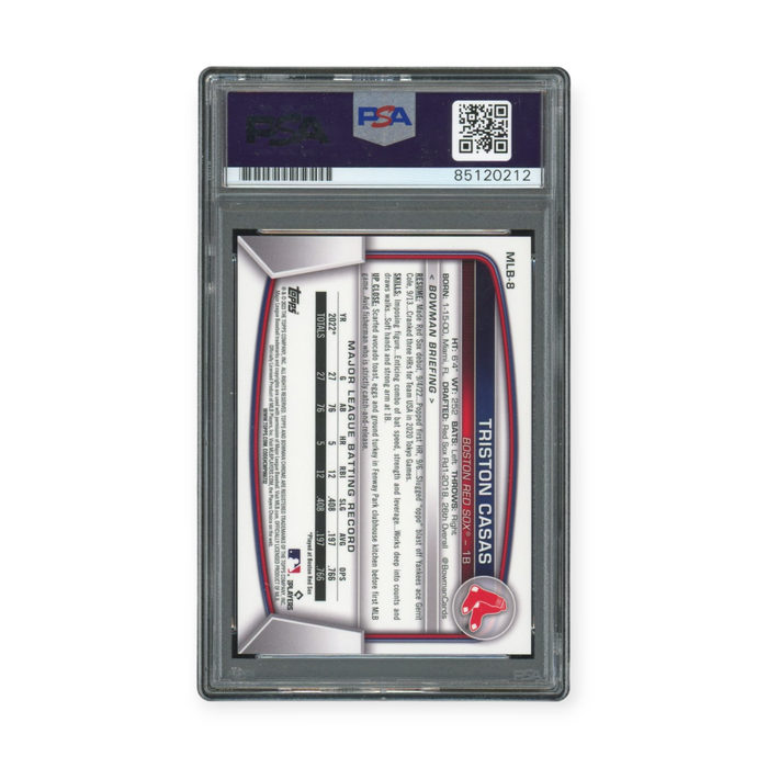 Triston Casas On Card Autograph 2023 National Bowman Chrome /50 PSA Mint 9 Auto Grade