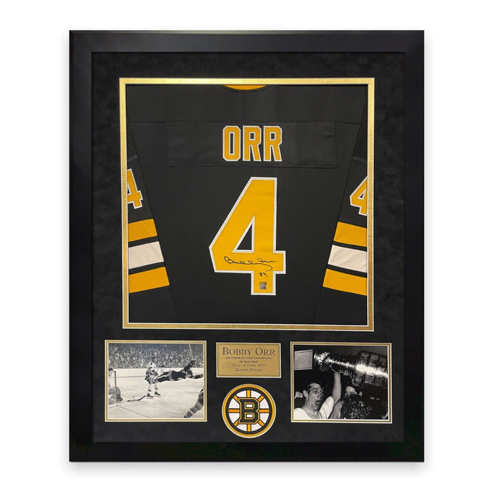 Bobby Orr Boston Bruins Autographed Jersey Framed to 32x40 Great North Road