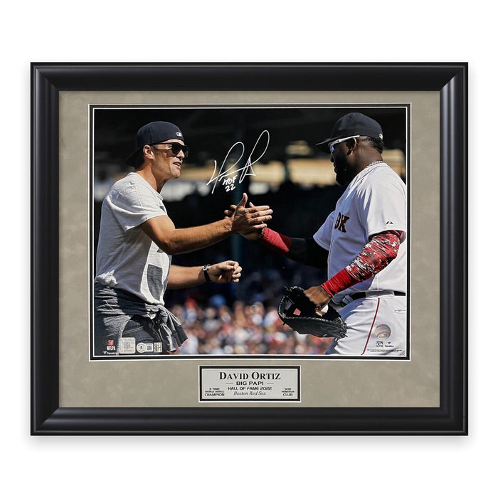 David Ortiz Red Sox Autographed 16x20 Photo Framed to 20x24 w/ Inscription JSA