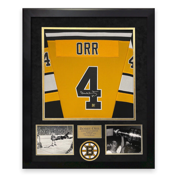 Bobby Orr Boston Bruins Autographed Jersey Framed to 32x40 Great North Road