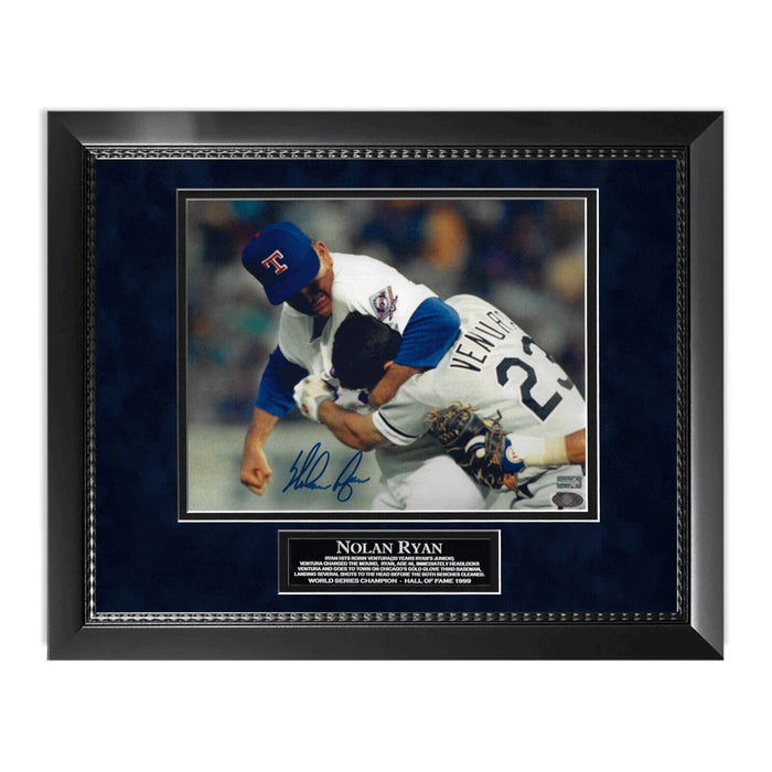 Nolan Ryan Texas Rangers Autographed 8x10 Photo Framed to 11x14 BAS