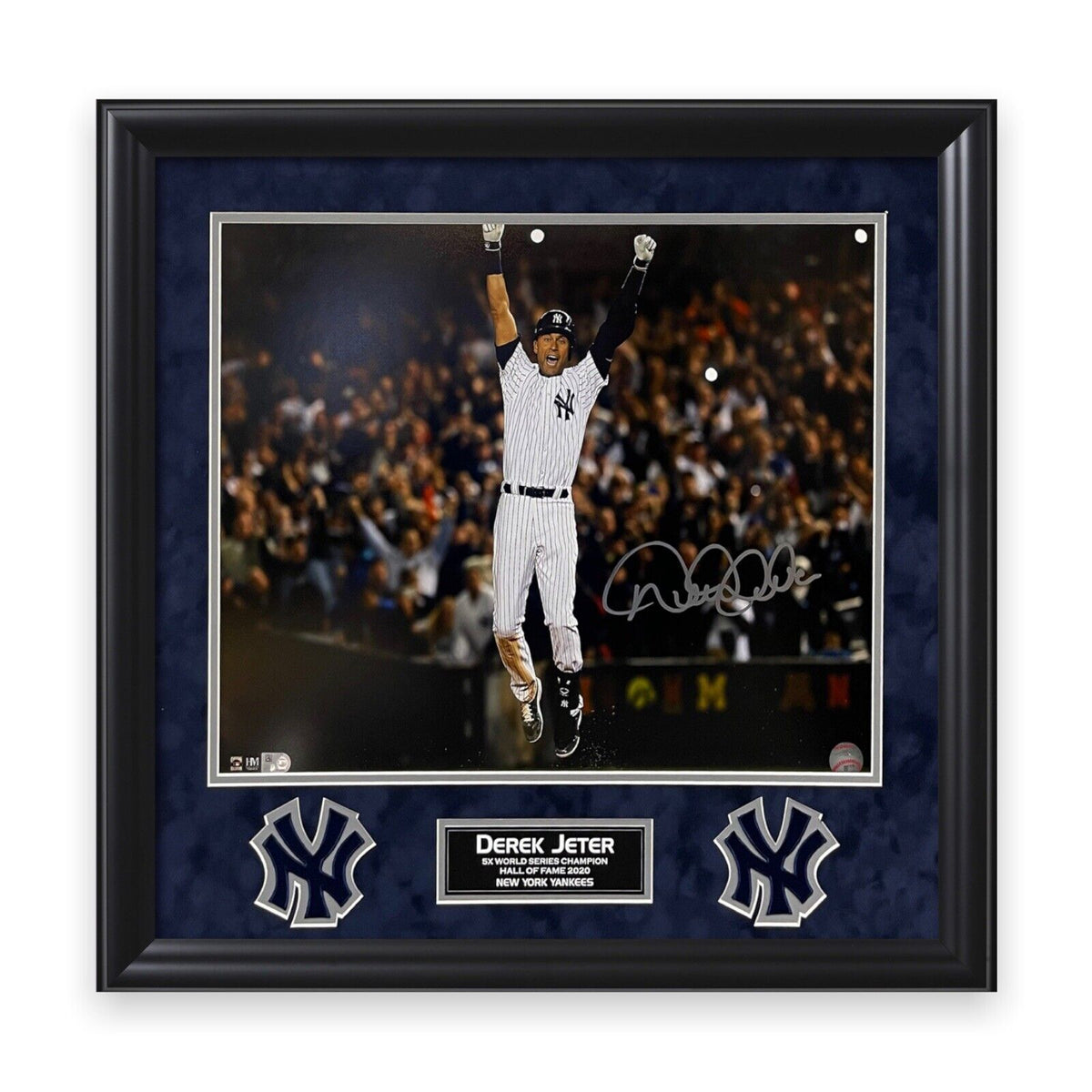 DEREK JETER AUTOGRAPHED HAND SIGNED CUSTOM FRAMED NEW YORK YANKEES