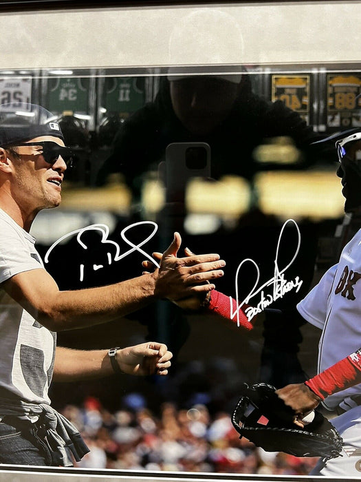 Tom Brady & David Ortiz Inscribed Autographed 16x20 Photo Framed To 23x27 Fanatics