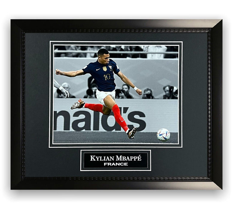 Kylian Mbappe France Unsigned Photograph Framed to 11x14