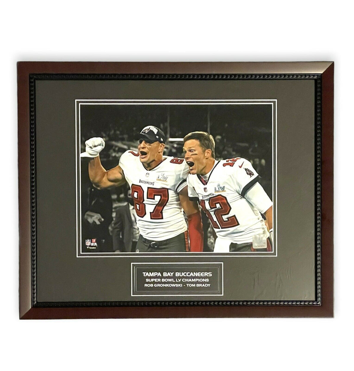 Tampa Bay Buccaneers Super Bowl LV Champions Brown Framed Jersey