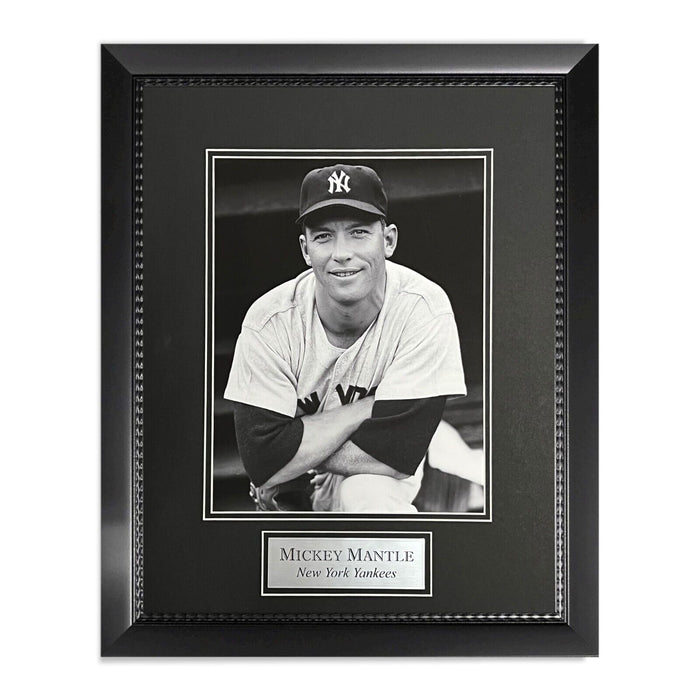 Mickey Mantle Unsigned Photograph Framed to 11x14 New York Yankees