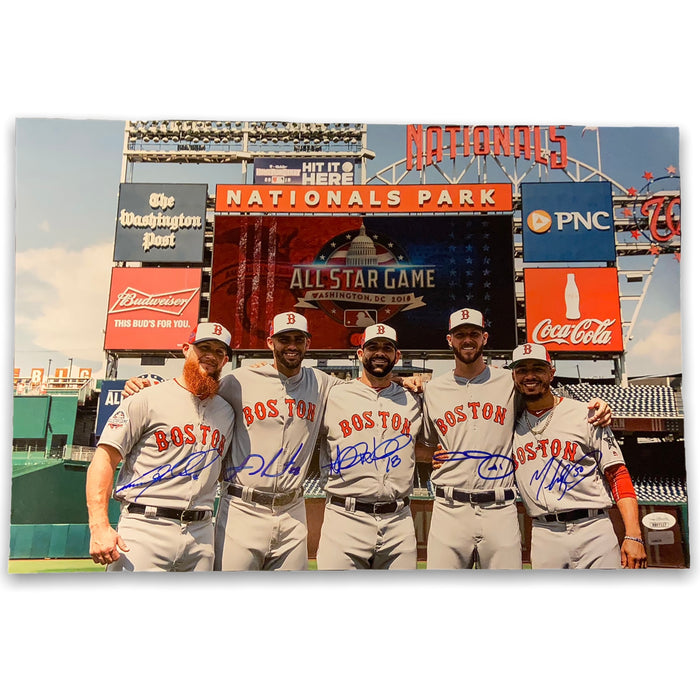 2018 Boston Red Sox All Stars Autographed 13x20 Photo JSA