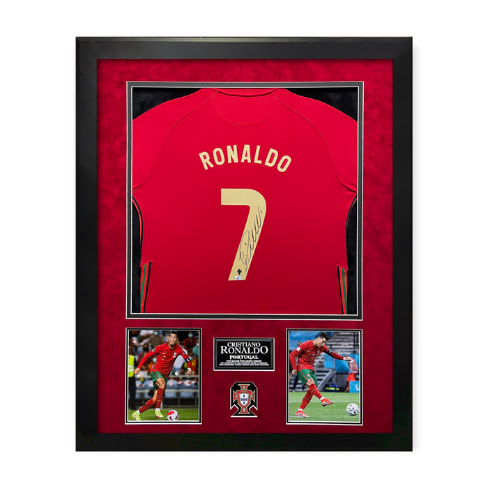 Cristiano Ronaldo Portugal Autographed Jersey Framed to 32x40 Fanatics