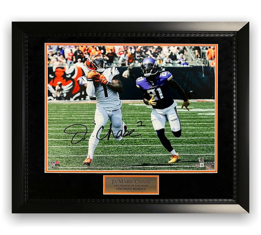 Tom Brady & Peyton Manning Signed Photo Custom Framed to 25x26