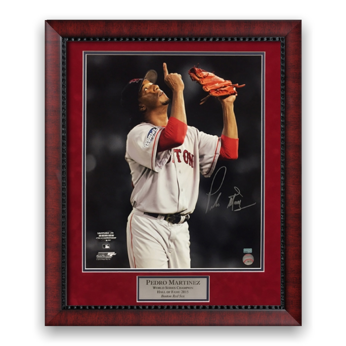 Pedro Martinez Boston Red Sox Autographed 16x20 Photo Framed to 23x27 NEP
