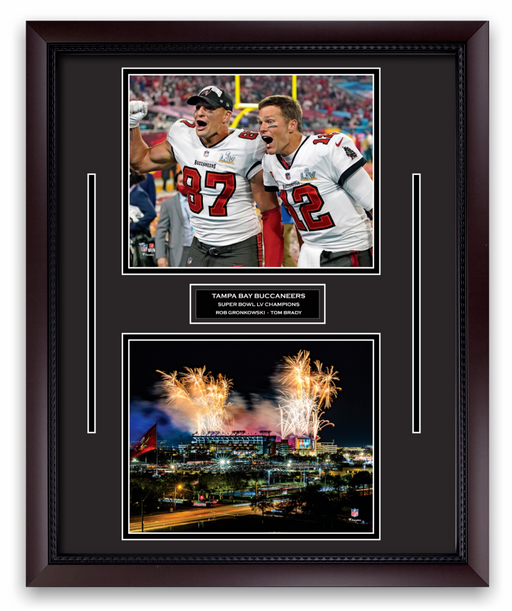 Tom Brady Tampa Bay Buccaneers and New England Patriots Framed Photo Collage