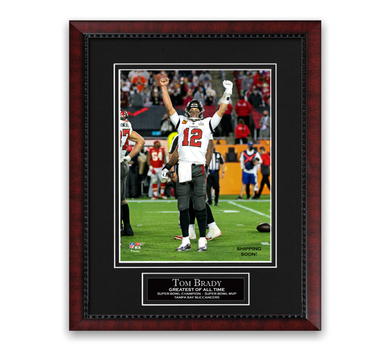 Tom Brady Super Bowl LV Unsigned Photo Framed to 11x14