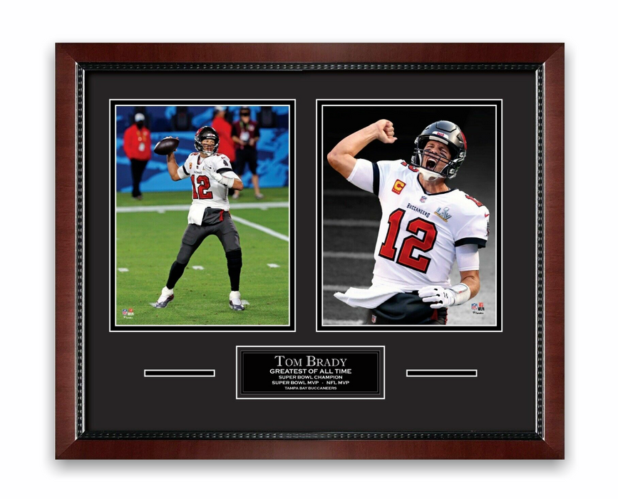 Tom Brady Unsigned Photo Collage Framed to 16x20