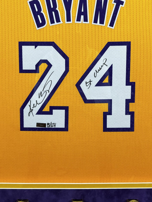 Kobe Bryant Autographed Jersey w/ Inscription LE /124 Framed to 34x42 — ASG  Memorabilia